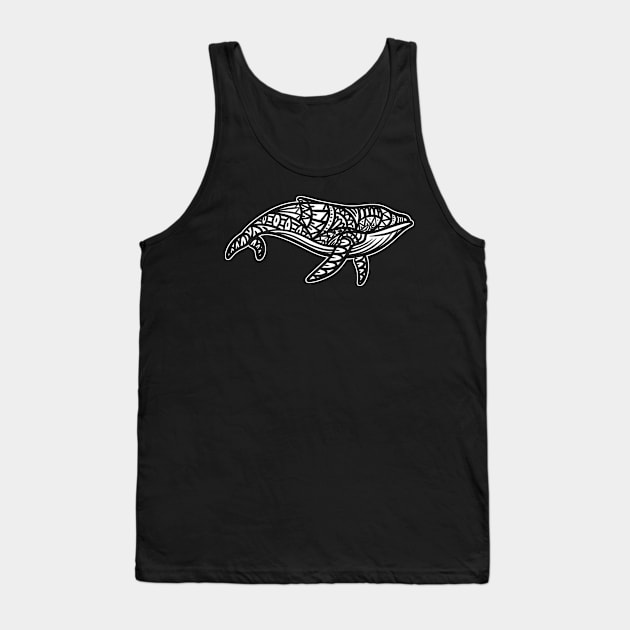 Whale Tribal Tank Top by Barabarbar artwork